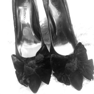 J. Renee Satin Heels with Velvet Bow
